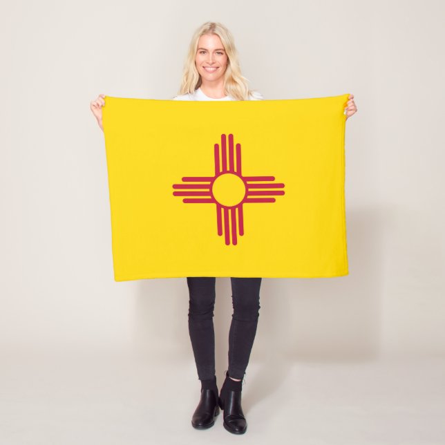 New Mexico State Flag Fleece Blanket (In Situ)