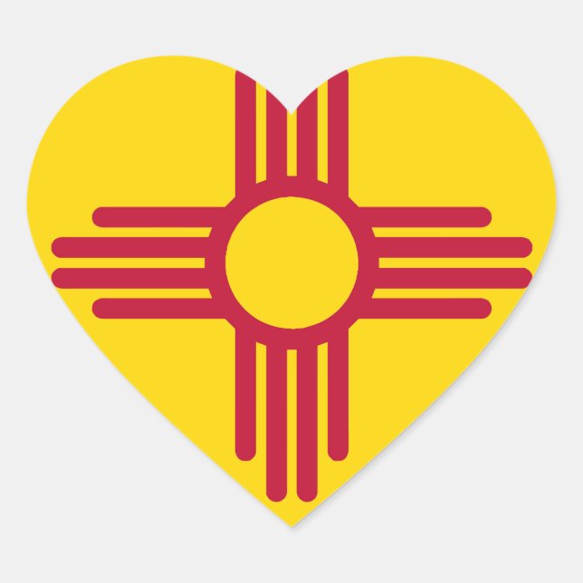 New Mexico State Flag Heart Sticker (Front)