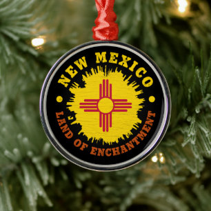 NEW MEXICO STATE FLAG METAL TREE DECORATION