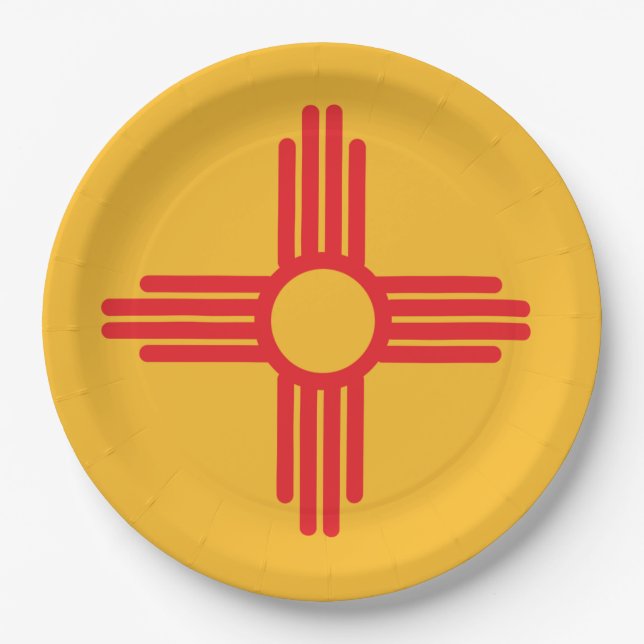 New Mexico State Flag Paper Plate (Front)