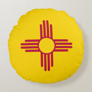 New Mexico State Flag Round Cushion