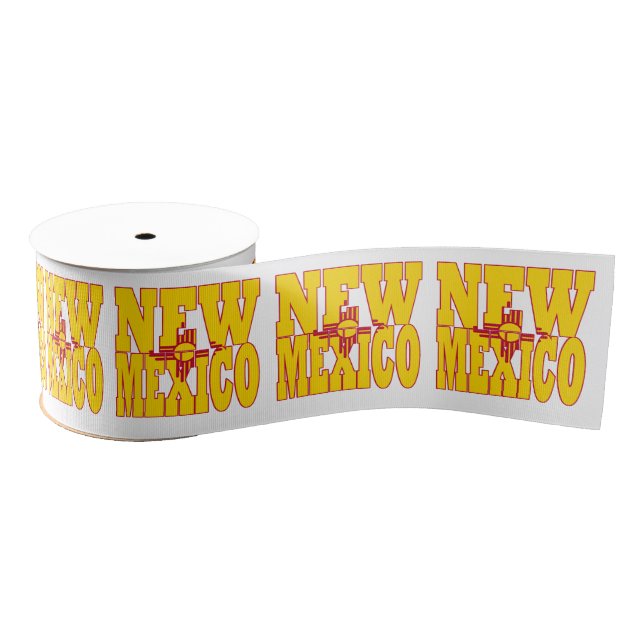 New Mexico state flag typography design Grosgrain Ribbon (Spool)