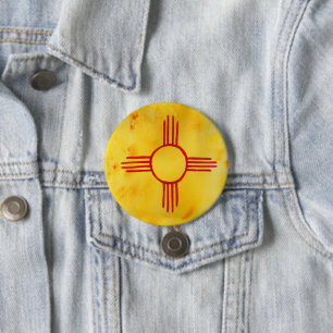 New Mexico State Flag Watercolor 7.5 Cm Round Badge