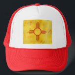 New Mexico State Flag Watercolor CUSTOMIZE IT Trucker Hat<br><div class="desc">Check out this awesome hat with a watercolor New Mexico State Flag! Check out my shop for more designs too! Or if you'd like something custom let me know. Customise it with your own text ! If you buy it, thank you! Be sure to share a pic on Instagram of...</div>