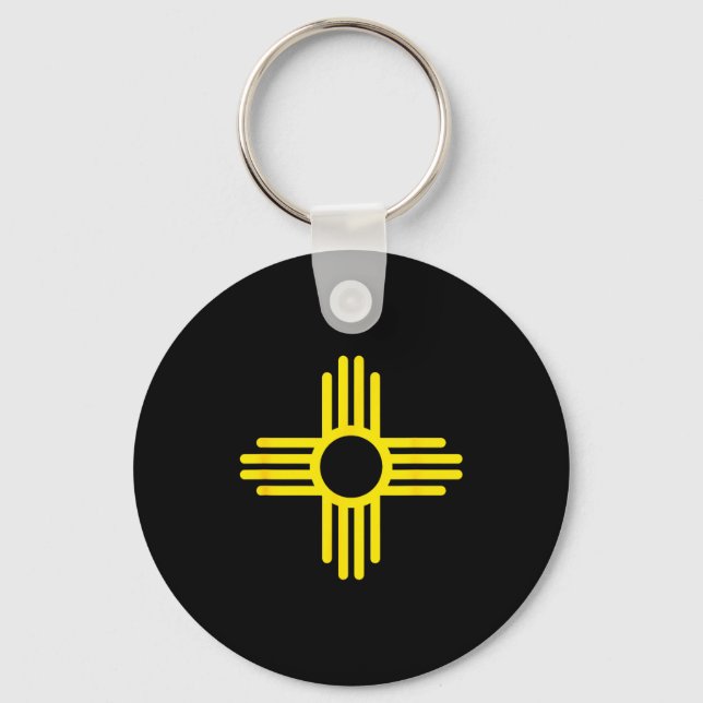 New Mexico State Flag Zia Symbol Flag  Key Ring (Front)