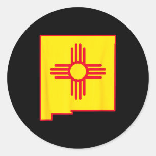 New Mexico State Flag Zia Symbol Flag New Mexico Classic Round Sticker
