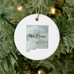 New Mexico State Illustration Ceramic Tree Decoration