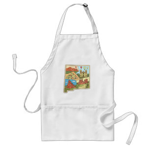 New Mexico State Map Vintage Albuquerque Las Vegas Standard Apron
