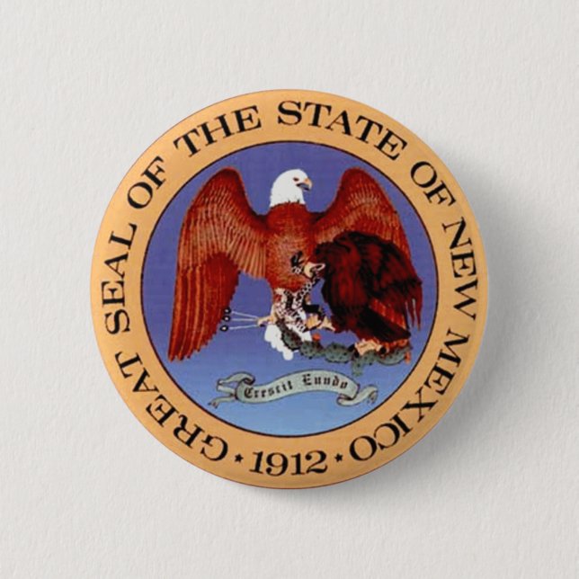 New Mexico State Seal 6 Cm Round Badge (Front)