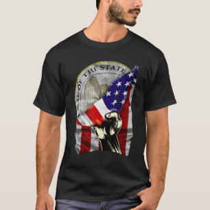 New Mexico State Seal Distressed US American Patri T-Shirt
