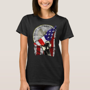 New Mexico State Seal Distressed US American Patri T-Shirt