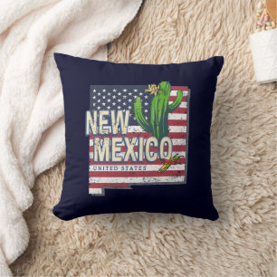 New Mexico State United States Map Vintage USA Cushion