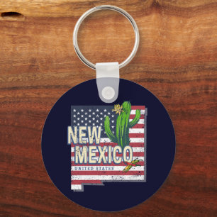 New Mexico State United States Map Vintage USA Key Ring