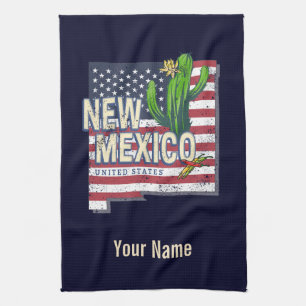 New Mexico State United States Map Vintage USA Tea Towel