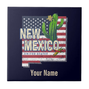 New Mexico State United States Map Vintage USA Tile