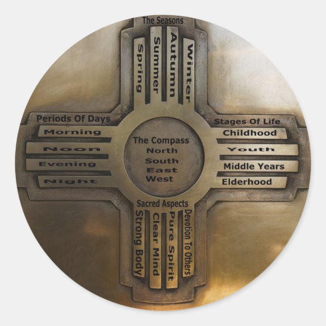 New Mexico State Zia Classic Round Sticker (Front)