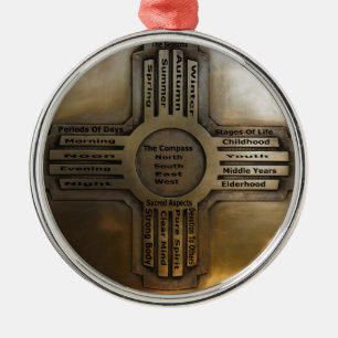 New Mexico State Zia Metal Tree Decoration