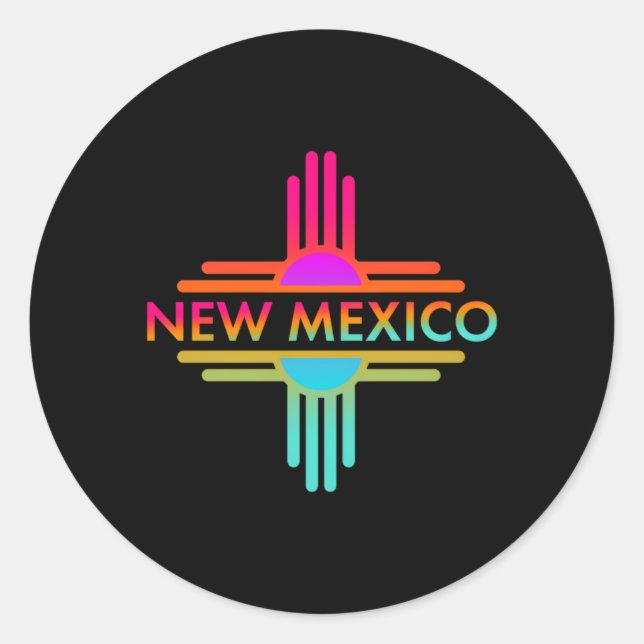 New Mexico State Zia Symbol Classic Round Sticker (Front)