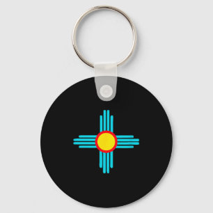 New Mexico State Zia Vintage Retro-modern Design  Key Ring