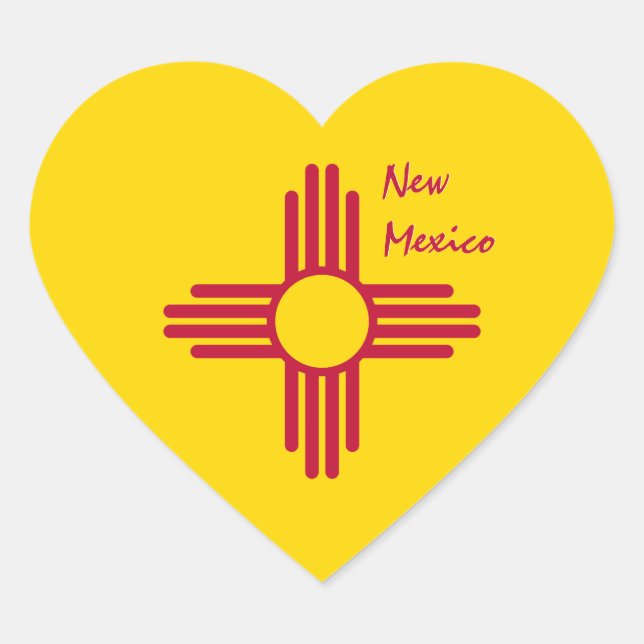 New Mexico Sticker, Heart, Patriotic Mexican Flag Heart Sticker (Front)