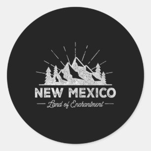 New Mexico T Shirt Vintage Nm Hiking Retro Tee Des Classic Round Sticker