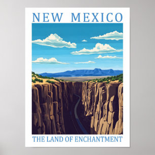 New Mexico the Land of  Enchantment USA Travel  Poster