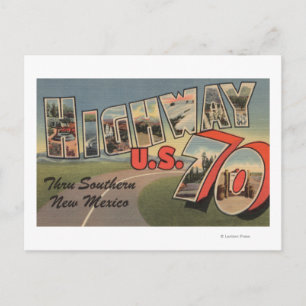 New Mexico - U.S. Highway 70 - Large Letter Postcard