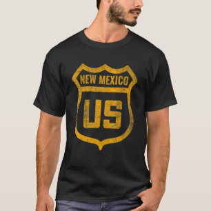 New Mexico Us Highway Distressed Weathered Look T-Shirt