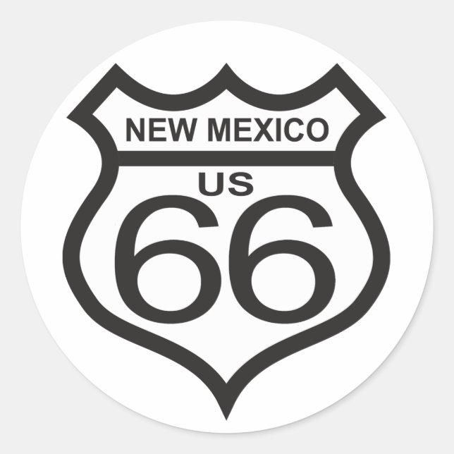 New Mexico US Route 66 Classic Round Sticker (Front)
