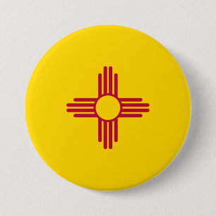 New Mexico (US State) Flag 7.5 Cm Round Badge