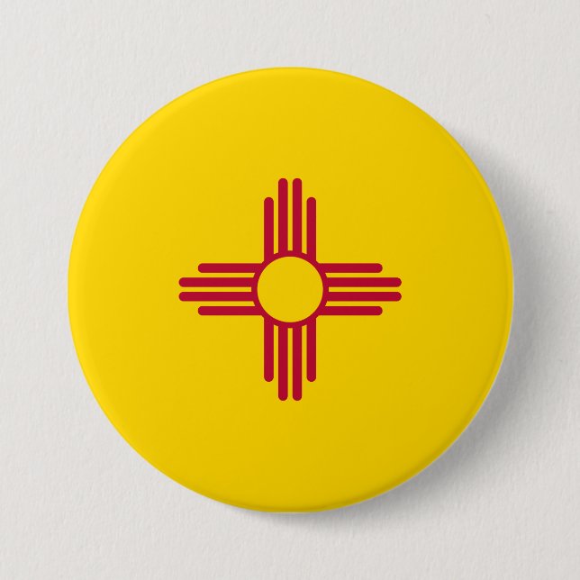 New Mexico (US State) Flag 7.5 Cm Round Badge (Front)