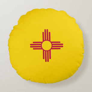 New Mexico (US State) Flag Round Cushion