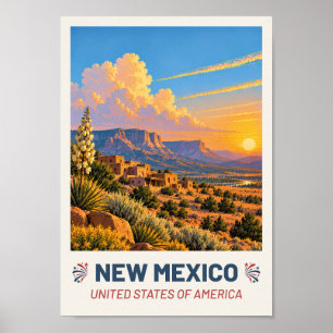 New Mexico USA – Vintage Travel Poster