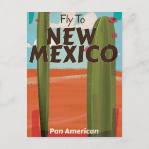 New Mexico, USA Vintage travel poster. Postcard