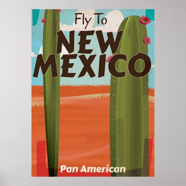 New Mexico, USA Vintage travel poster. Poster (Front)