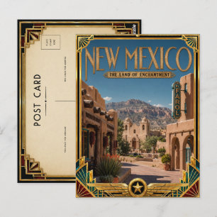 New Mexico Vintage Art Deco Golden Age Postcard