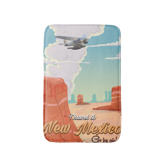 New Mexico vintage travel poster print Bath Mat (Front Vertical)