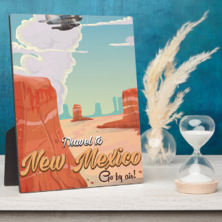 New Mexico vintage travel poster print Plaque