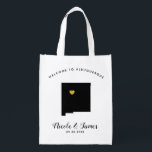 New Mexico Wedding Welcome Bag, Gold Heart Reusable Grocery Bag<br><div class="desc">Fill this welcome bag with favourite goodies for your guests to enjoy when they arrive in New Mexico!</div>
