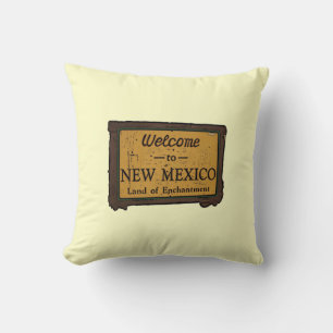 New Mexico welcome sign decorative pillow