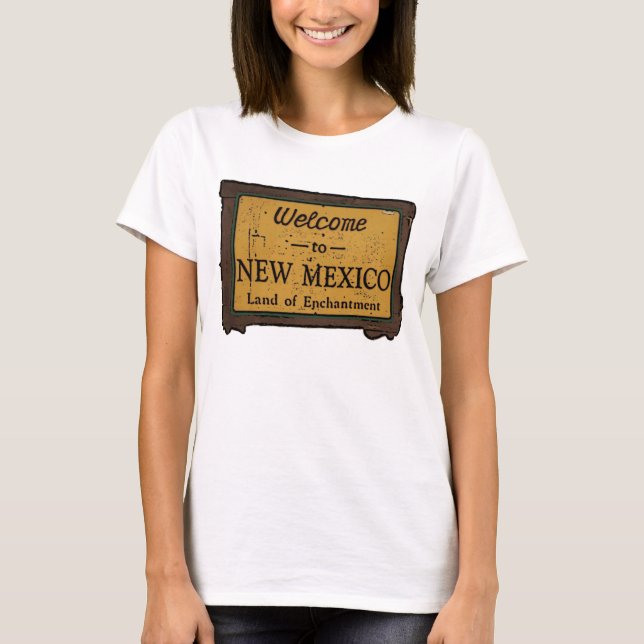 New Mexico welcome sign ladies tee (Front)