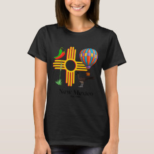 New Mexico Zia_ Chiles, Balloon, Roadrunner, Yucca T-Shirt