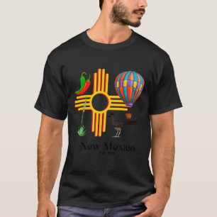New Mexico Zia_ Chiles, Balloon, Roadrunner, Yucca T-Shirt