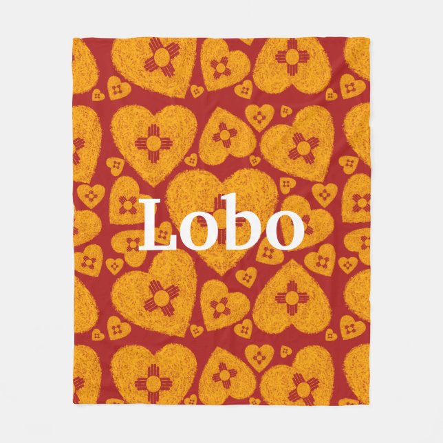 New Mexico Zia Heart Fleece Blanket (Front)