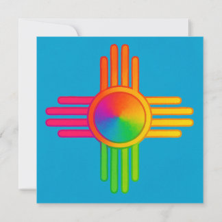 New Mexico Zia Sun Neon  Invitation