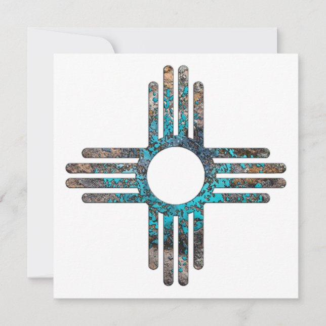 New Mexico Zia Sun Symbol Invitation (Front)