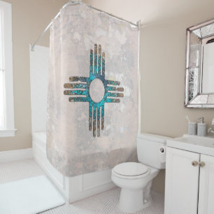 New Mexico Zia Sun Symbol Shower Curtain
