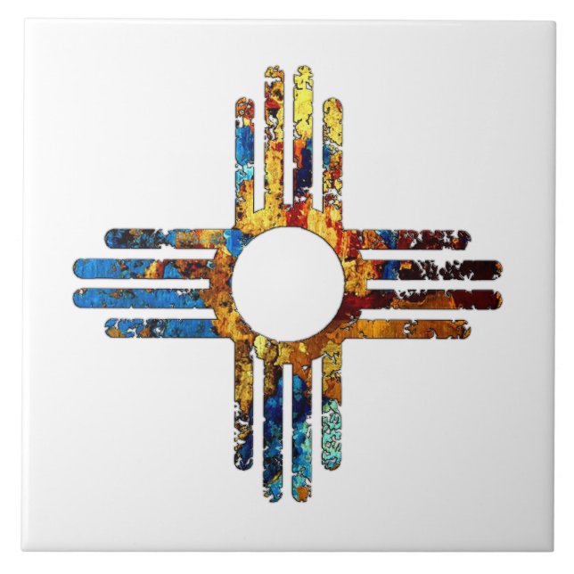 New Mexico Zia Sun Symbol Tile (Front)