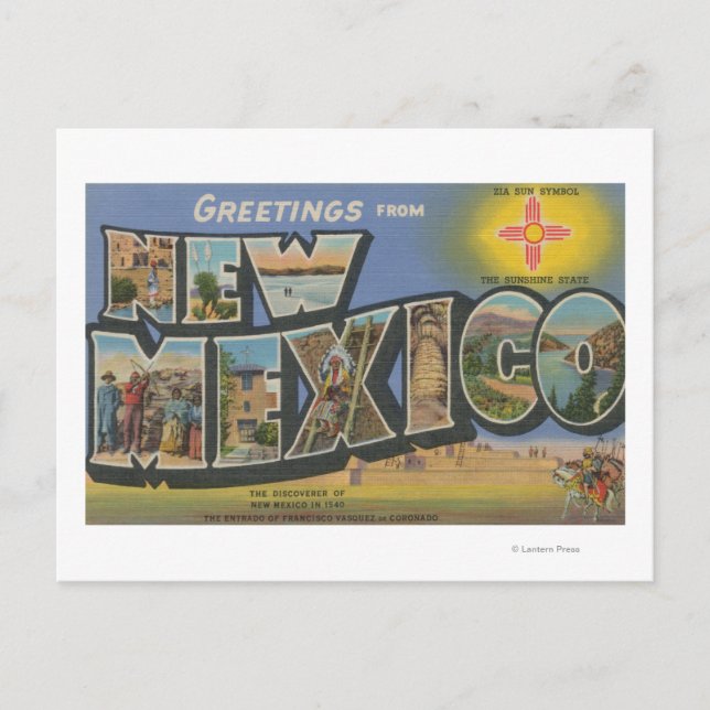 New MexicoLarge Letter ScenesNew Mexico Postcard (Front)