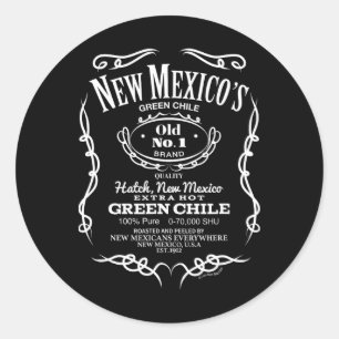 New Mexico's Old No. 1 Hatch Green Chile Novelty D Classic Round Sticker